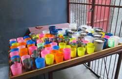 Milk cups for school children